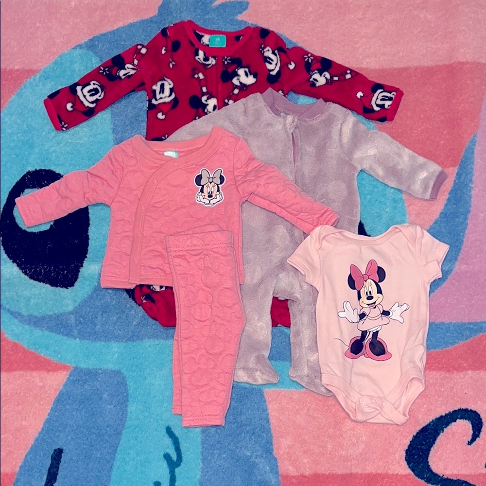 Disney Minnie Mouse Baby Clothing Set - Red and Pink